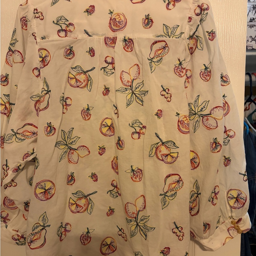 Pilcro Cream Floral Women's Blouse